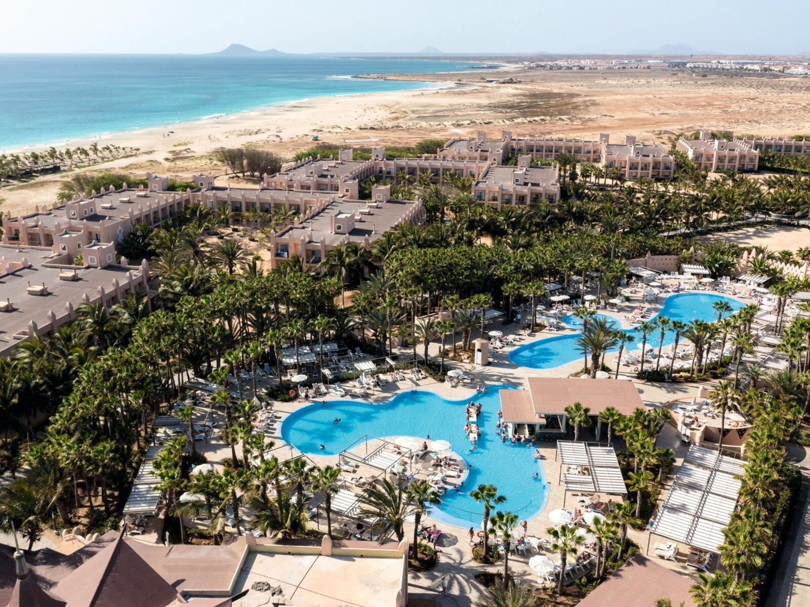 Boa Vista beach aerial resort coastline Cape Verde