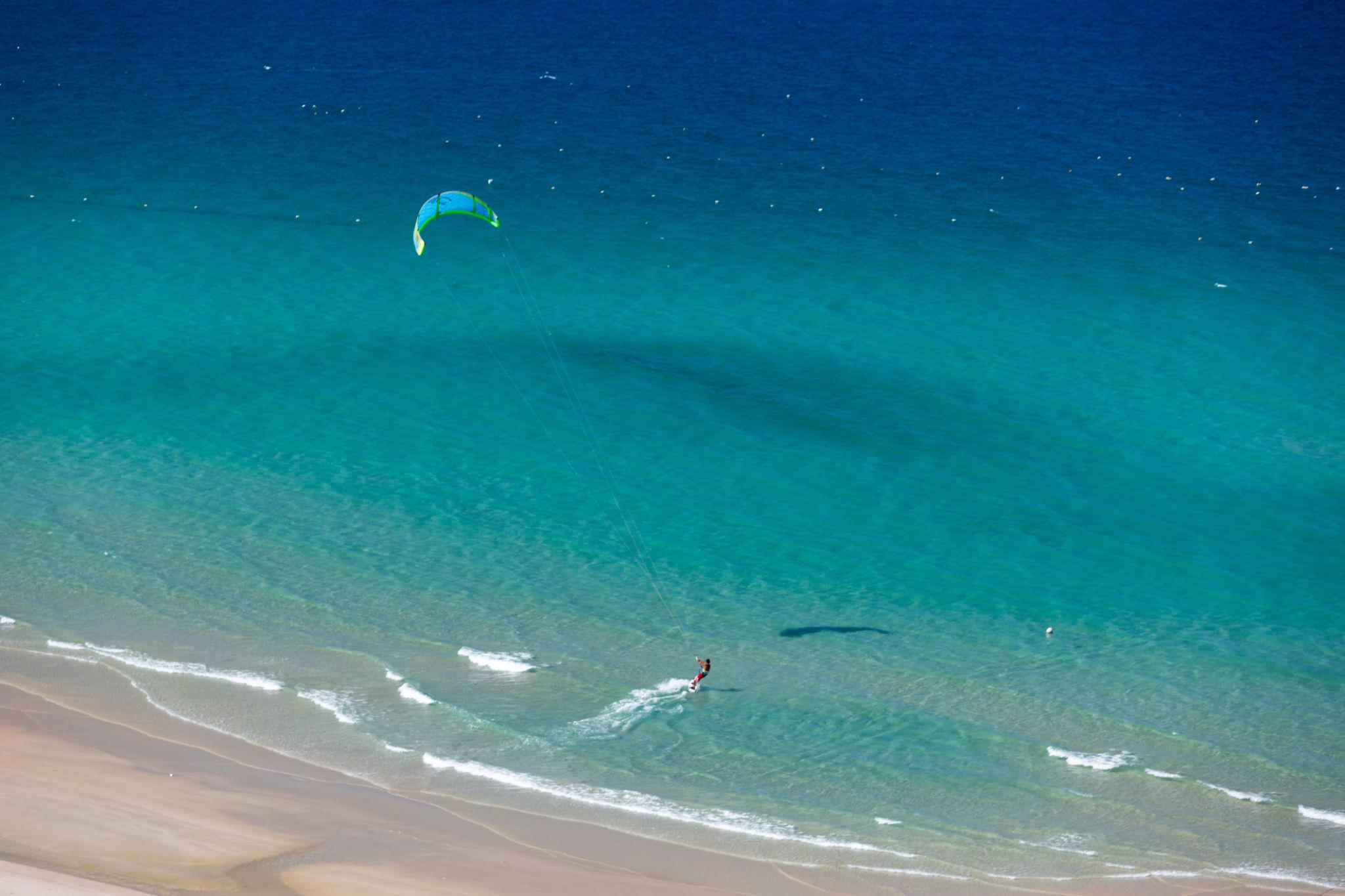Kitesurfing on Sal island Cape Verde during February wind season