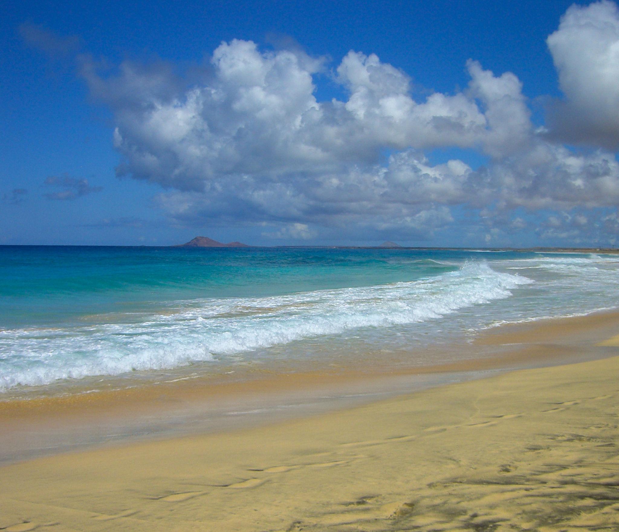 Turquoise beach near Santa Maria on Sal island, Cape Verde