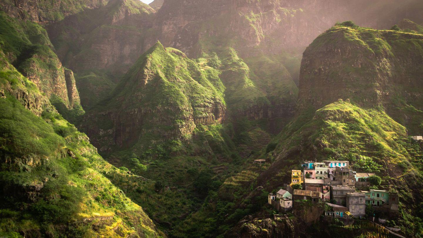 Fontainhas village on the cliffs of Santo Antão, Cape Verde