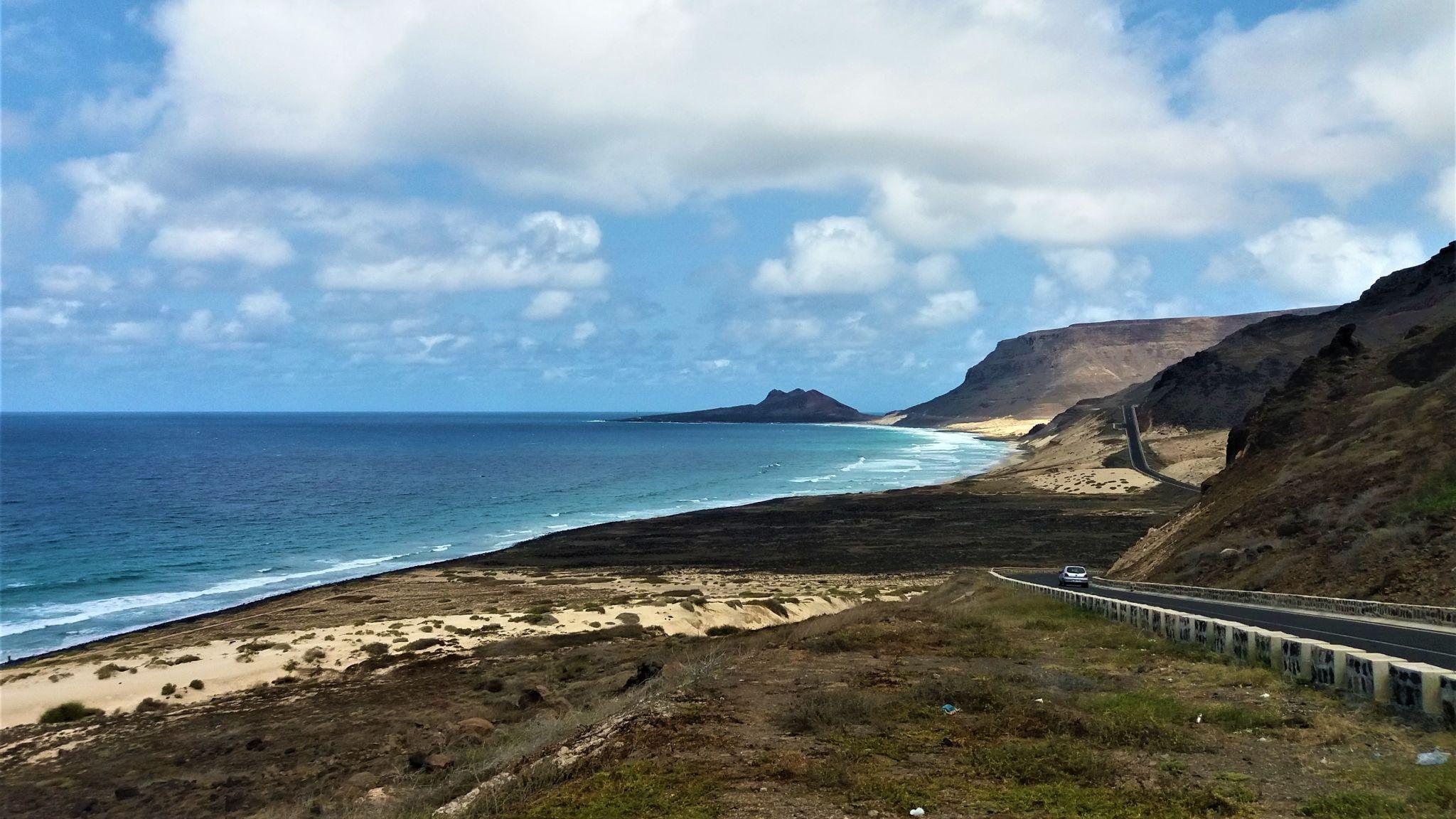Mindelo bay and Monte Cara in São Vicente Cape Verde
